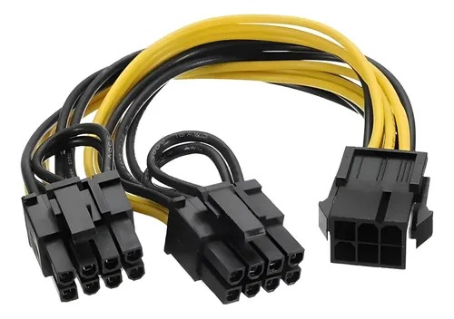 CABLE PCIE SPLITTER ADAPTADOR 6PINES A 2X 6+2