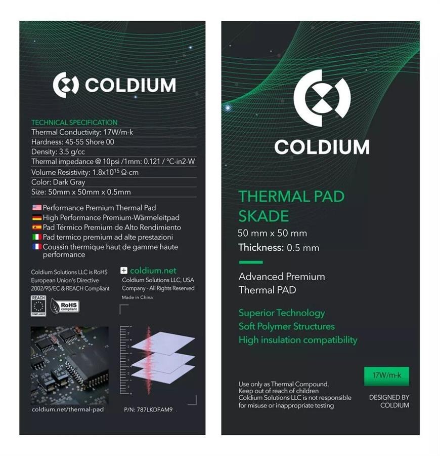 PAD TERMICO COLDIUM SKADE 50x50x2.0mm