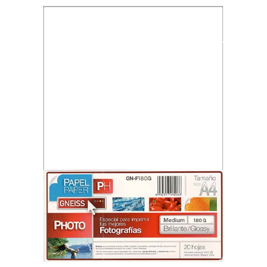PAPEL FOTOGRAFICO GLOSSY 180GR