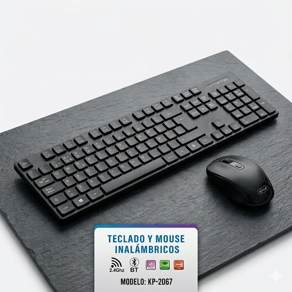 TECLADO COMBO INALAMBRICO KNUP  KP-2067