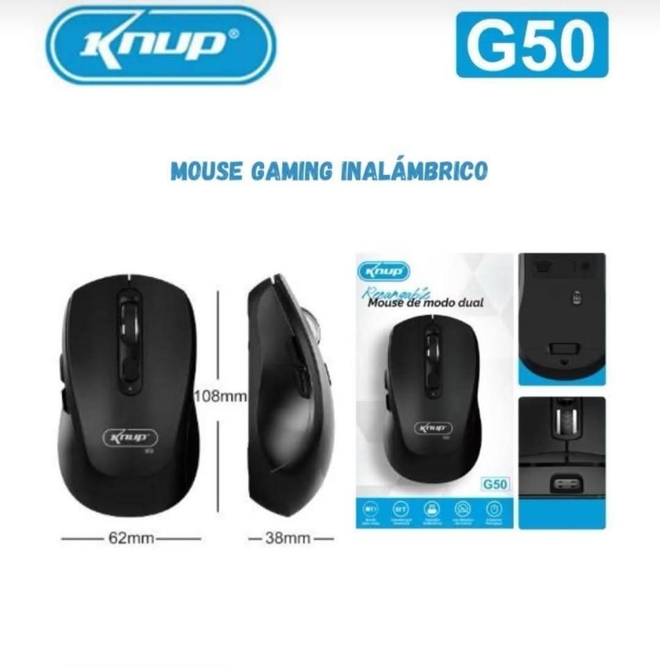 MOUSE INALAMBRICO RECARGABLE KNUP G50